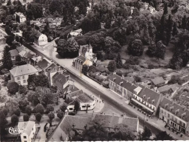 Carte postale postcard 10x15cm POUGUES-LES-EAUX NIEVRE vue aérienne timbrée 1957