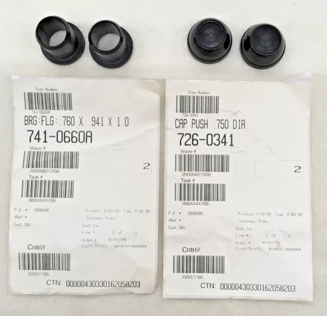 Push-on Cap Nuts (Wheel Retainers) and BRG - FLG (Lot of 4 pieces)