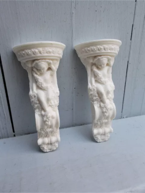 Wall Sconces Cherubs Doll House One Pair in White Very Well Detailed Wall Sconce