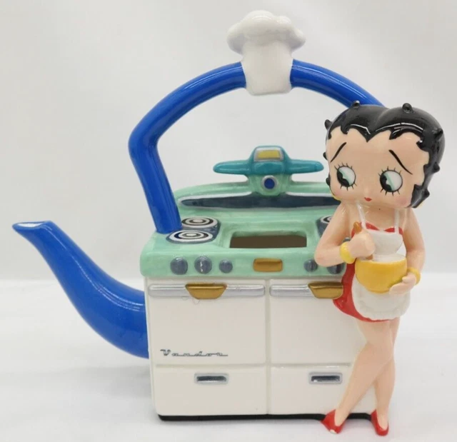 BETTY BOOP KISS The Cook Stove Shaped Ceramic Teapot Kettle TF 67.99