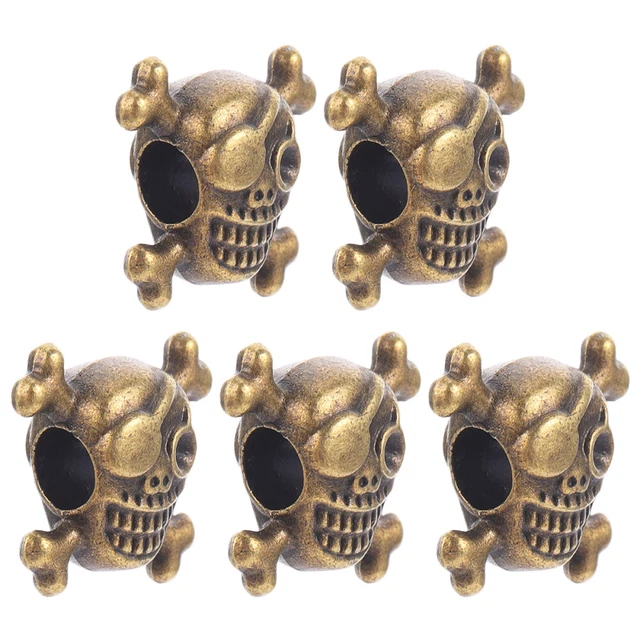 Weiße Acryl Schädelperlen 100 Stück - DIY Schmuck & Halloween Deko