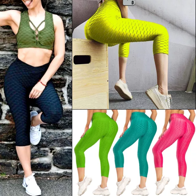 OHS Honeycomb Leggings Push Up High Waist Gym Yoga Women Anti
