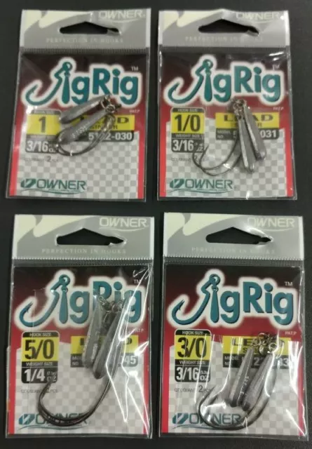 Owner Jig Rig 5122 BC 1 1/0 3/0 5/0 Wide Gap Hook Pendelblei 5,3g 7g ABVERKAUF
