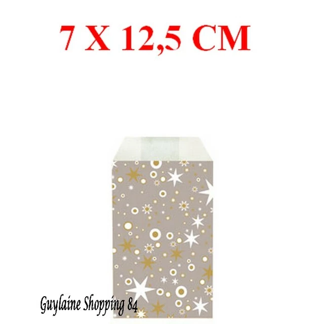 Lot 50 Pochettes Sachets Papier Cadeaux Bijoux Emballage Noel Etoile 7 X 12,5 Cm