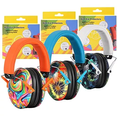 PROHEAR 032 Kids Ear Protection 3 Pack - Noise Cancelling Headphones Ear Muff...