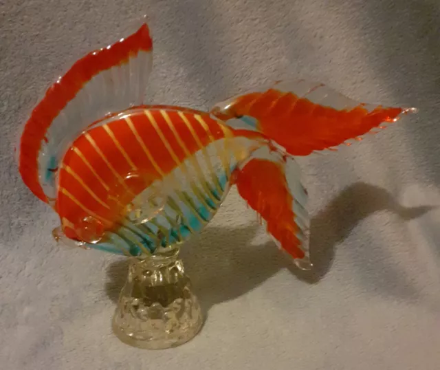 Vintage Murano Art Glass Tropical Fish Figurine Paperweight