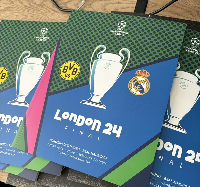 CHAMPIONS LEAGUE FINAL Programme 2024 Dortmound Vs Real Madrid £7.25