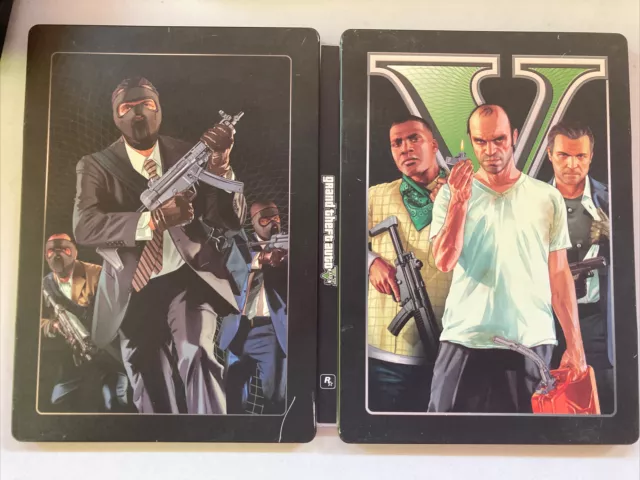 Grand Theft Auto V Steelbook Edition GTA 5 Xbox 360 W/ Manual