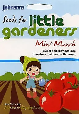 Johnsons Seeds - Pictorial Pack Little Gardeners Mini Munch Tomatoes - 50 Seeds