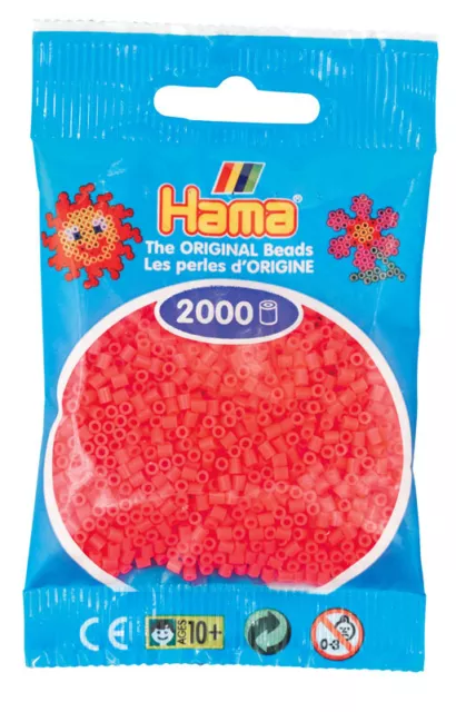 Hama Mini-Bügelperlen 2000 im Beutel neon-cherry