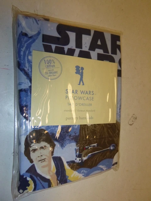 NUEVO Funda de almohada Vintage Retro Algodón Star Wars (SIN USAR EN PAQUETE) Pottery Barn (2008)