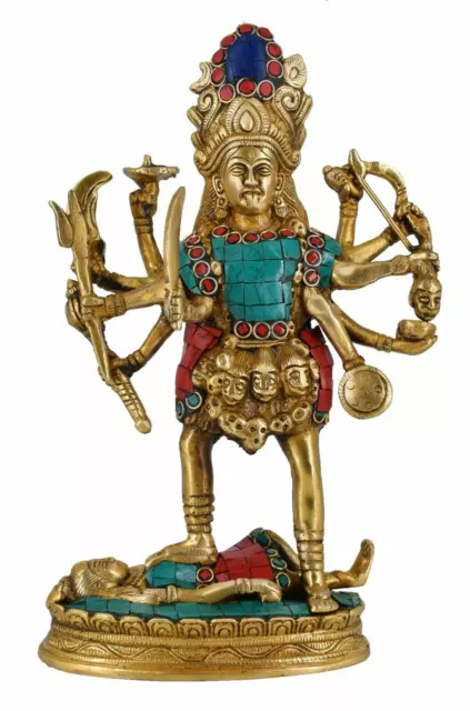 Whitewhale Maa Kali Messing Statue Religiöse Göttin Skulptur Idol Home Decor