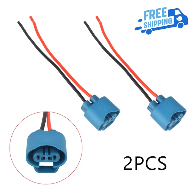 2x 9005 HB3 Female Wire Pigtail Harness - High Beam Headlight Connector Plug