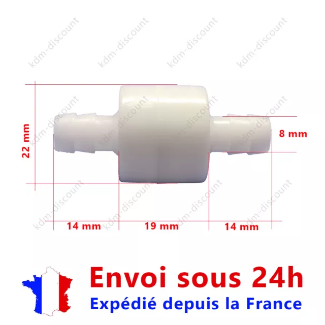 Soupape Clapet Anti retour à sens unique valve eau huile lave glace : 8mm