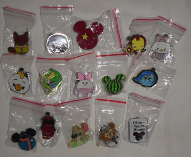 Disney Mickey Minnie Mouse Assorted Trading Pin LOT of 15 No Duplicates 2014