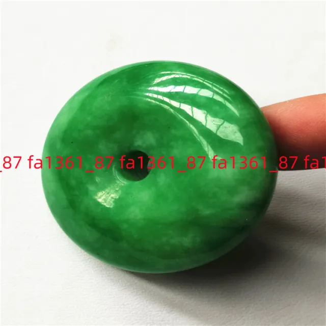 Nuevo 45 mm Natural Imperial Verde Oscuro Círculo de Jade Donut Colgante Amuleto de la Suerte AAA