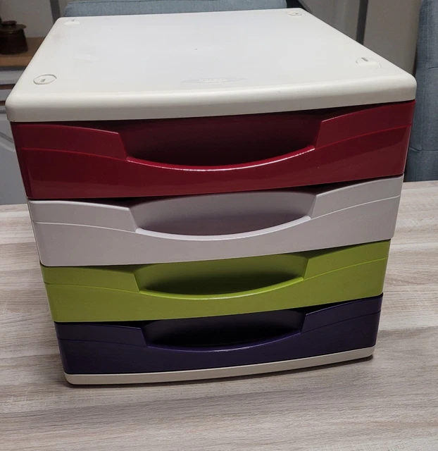 Caisson Rangement 5 Tiroirs IDIMEX Noir - Plastique Avec Roulettes, 94x39x33 Cm