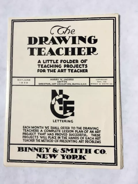 Antique Pamphlet Booklet The Drawing Teacher 1939 Binney and Smith Co. Crayola