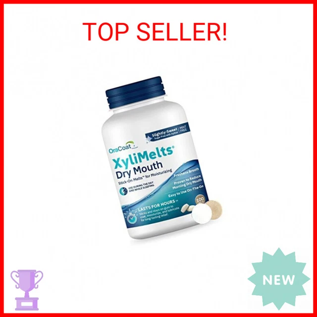 ORACOAT XYLIMELTS DRY Mouth Relief Oral Adhering Discs 100 Count 30.05