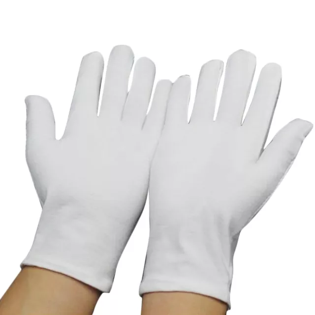 1 Paar Damen-Männer-Baumwollhandschuhe Weiche Weisse Handschuhe Für Den ∑
