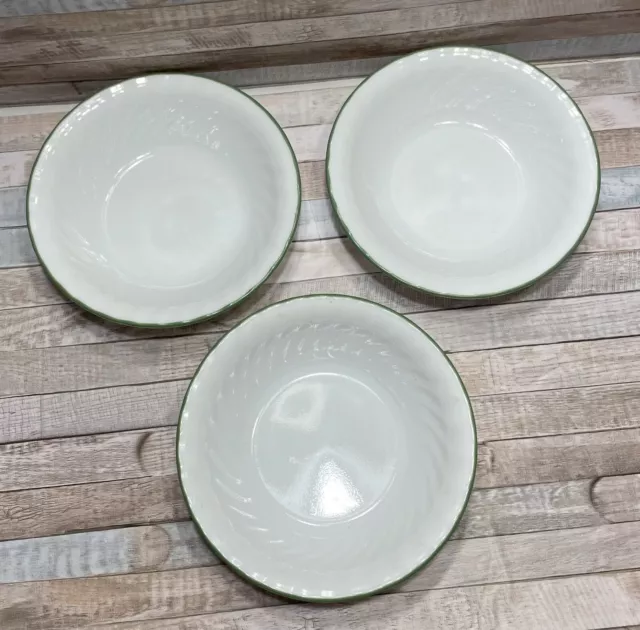 Corelle CALLAWAY IVY Soup Cereal Bowls 7” Swirl Set of 3 Replacement Green Edge