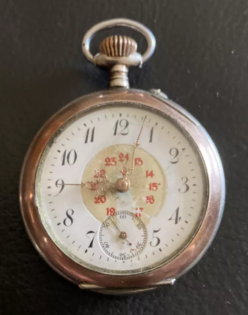 Antico 800er Argento Orologio Tascabile - Uomo