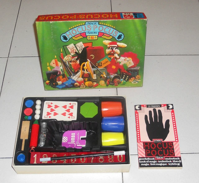 HOCUS POCUS MAGIC SHOW Scatola magica 25 Tricks Jumbo 1975 Magia Silvan COMPLETO