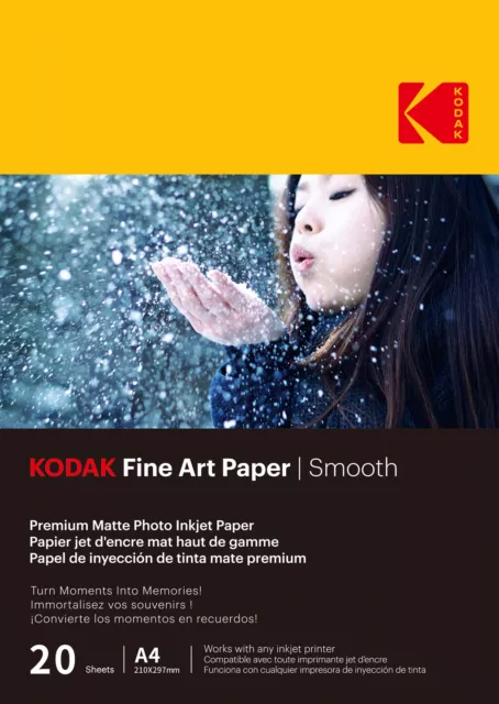 KODAK  9891092 - 20 feuilles de papier photo 230g/m², mat, Format A4 (21x29,7cm)