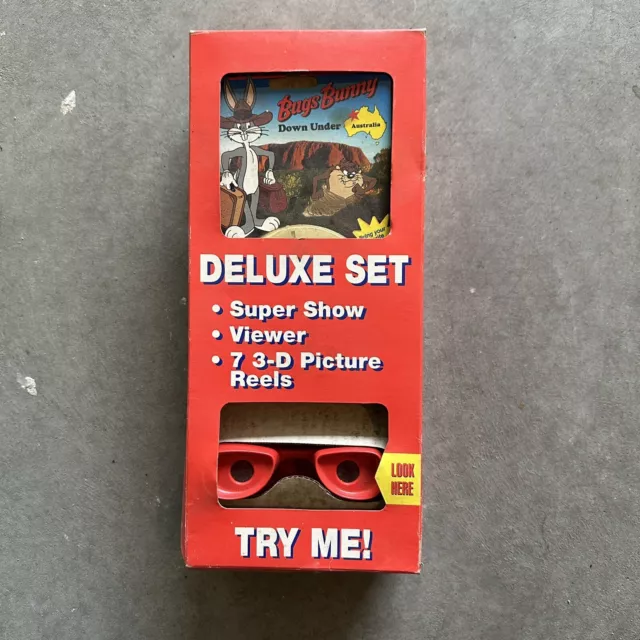 Rare 1995 Viewmaster 3d Viewer Deluxe Set Bugs Bunny Down Under View Master