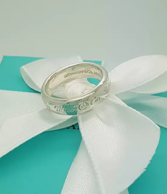 TIFFANY CO. Script Note Tiffany Co Silver Ring Band Size O UK 7.25US 55 EU 287.99 PicClick UK