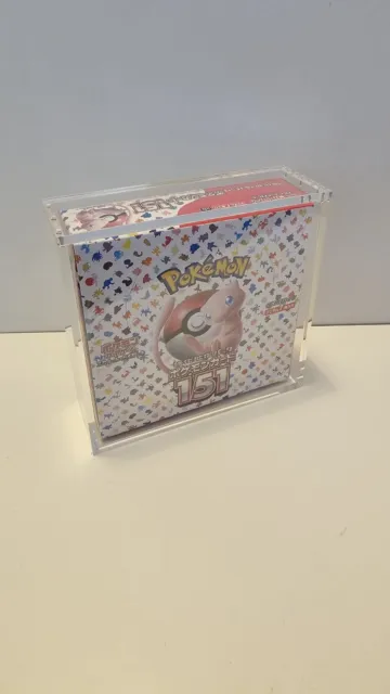 Pokemon Japanese Large Booster Box Acrylic Display Protector Case - For 151 Etc