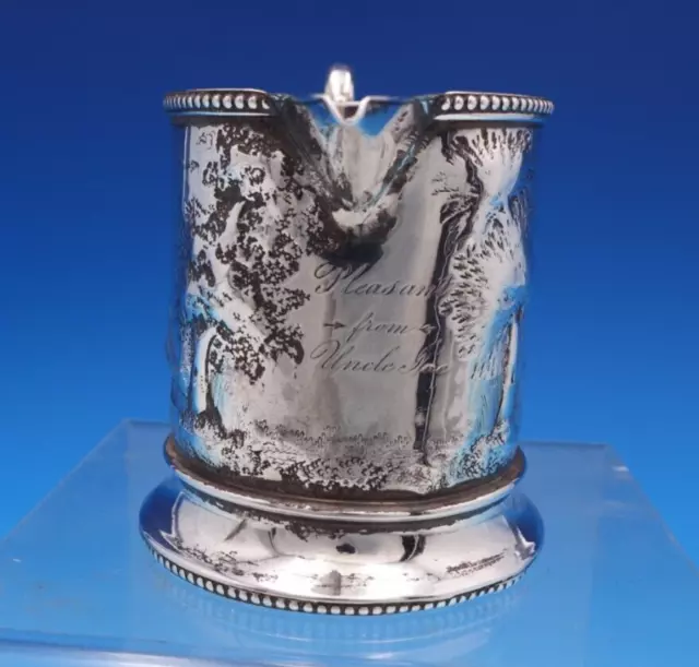 Architectural Repousse by Bailey and Co Sterling Silver Creamer Beaded (#7519)
