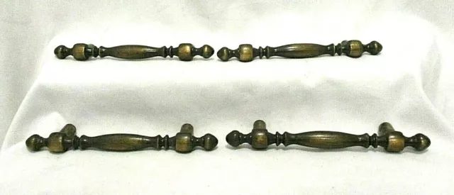 Set of 4 Mid Century Brass Drawer Pulls 3" Center JB Hardware