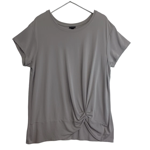 Torrid Cupro Knit Tee Shirt Plus size 2 Front Knot Short Sleeves Soft Comfy