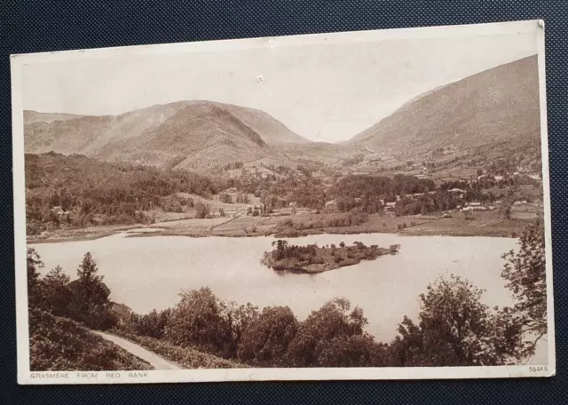 Unposted Photochrom Co B&W Postcard: Grasmere from Red Bank (d)