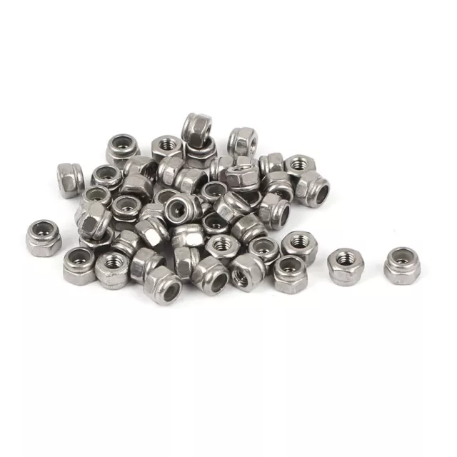 M2.5 acciaio inox 304 autobloccanti autobloccante esagonali blocco Dadi 50pz