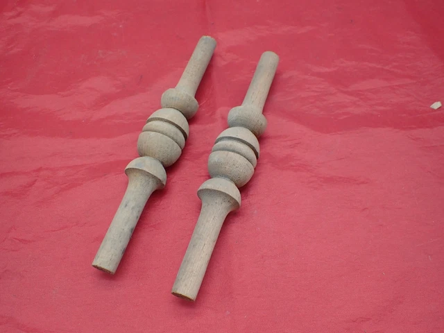 2 UNUSED Architectural Antique Salvage Wood 8" Spindles Victorian Gingerbread