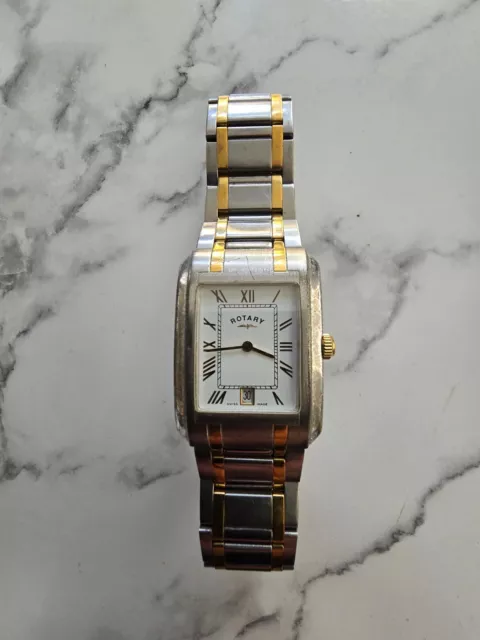 Rotary Unisex Heritage Quartz Two Tone Stunning Date Swiss Made Watch GB02243/01