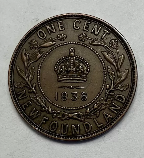 1936 Newfoundland Large One Cent Penny