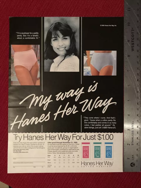 Hanes Her Way 2000s Print Advertisement Ad 2001 Bra Panties Light