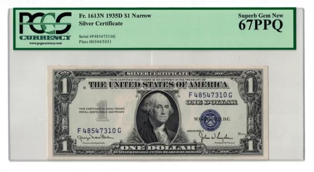 🇺🇸🇺🇸  1935 D $1 One Dollar Silver Certificate Narrow Fr.1613N 🇺🇸🇺🇸