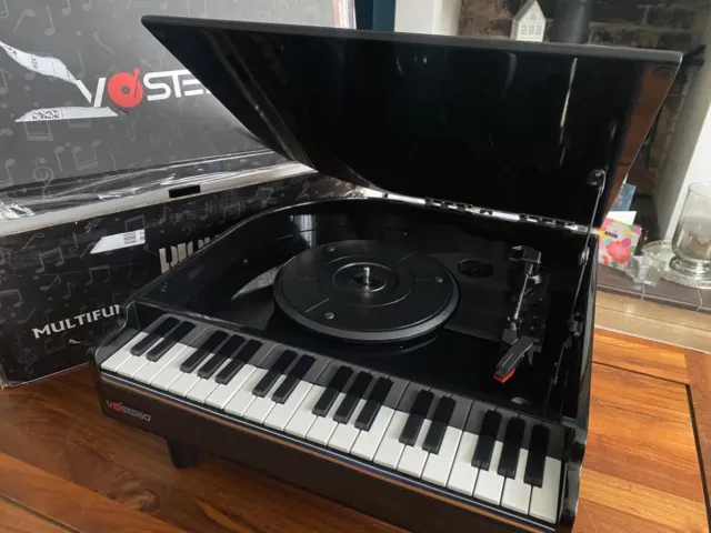 VOSTERIO Grand Piano Record Player | Bluetooth | Built-in Speakers | Boxed