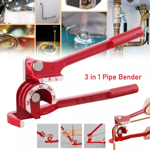 3-in-1 Manual Tubing Bender 6-8-10mm 180 Degree Brake Plumbing Pipe Bender Tool