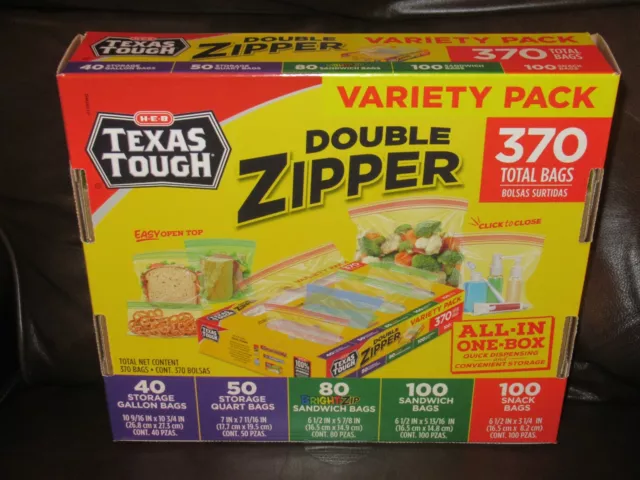 H-E-B Texas Tough Double Zipper Pint Freezer Bags, 25 ct