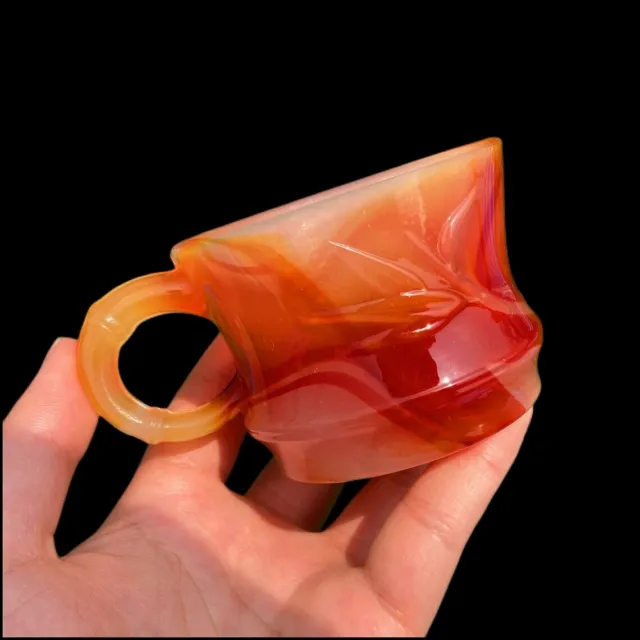 Natural Healing Red Agate Cup Carving Carnelian Cup Reiki Crystal Collection 3