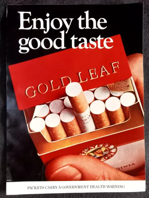 PLAYERS NAVY CUT  GOLD LEAF CIGARETTES :-  Original Large  Vintage 1971 Advert