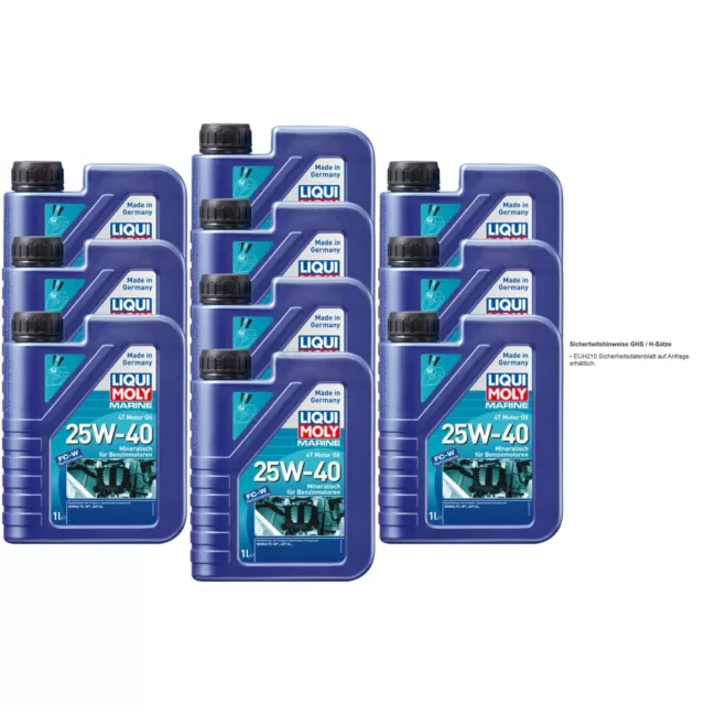 10 L LIQUI MOLY Marine 4T Moteur Huile 25W-40 Api Sm Honda Mercury Suzuki Volvo