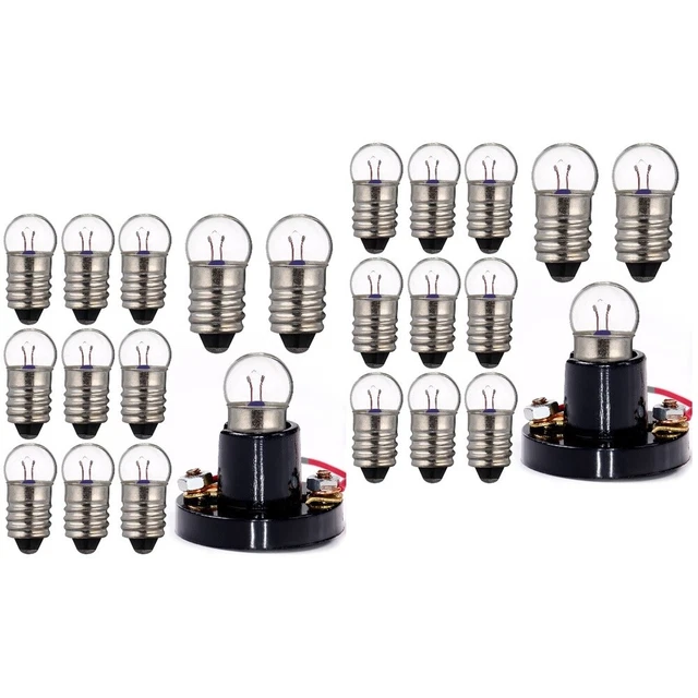 20 pz Piccole lampadine base vite 2,5 V E10 perline luminose E10
