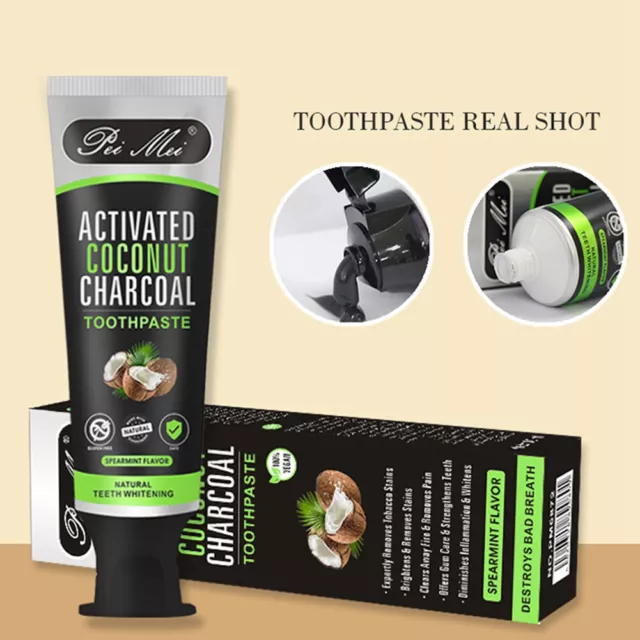 Activated Carbon Coconut Oil Toothpaste For Cleaning Teeth Stains Oral Care