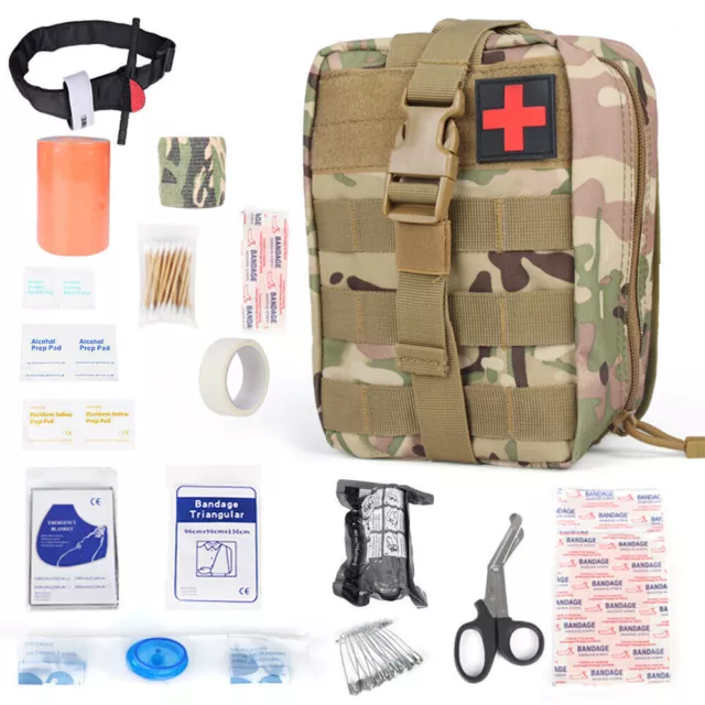 Survival First Aid Kit Medical Emergency Military Trauma Bag Tactical IFAK 2